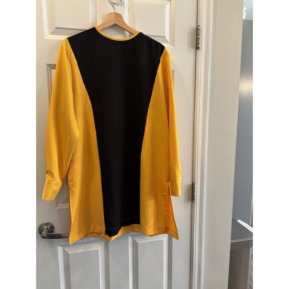 Men's Two-Tone Black and Yellow Long-Sleeve Shirt